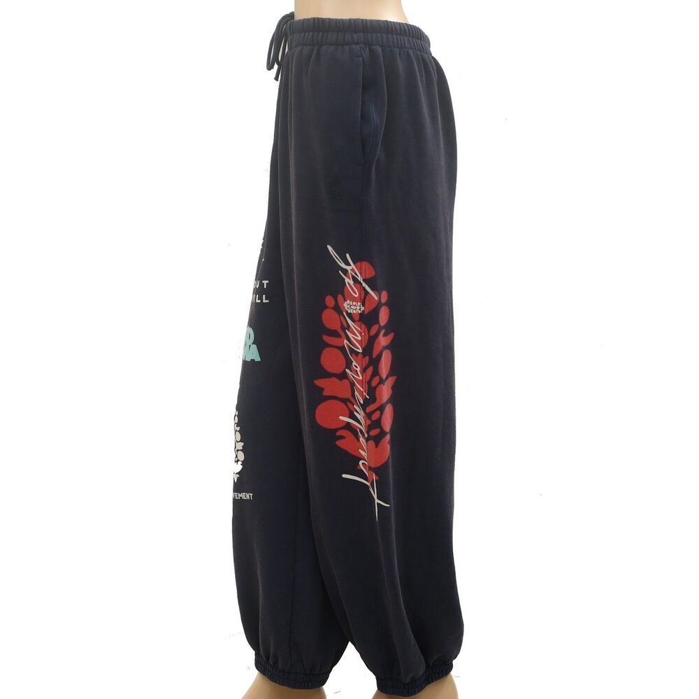Free People FP Movement All Star Graphic Print Pants Smocked Mid-Rise XS 286781 - Picture 3 of 6